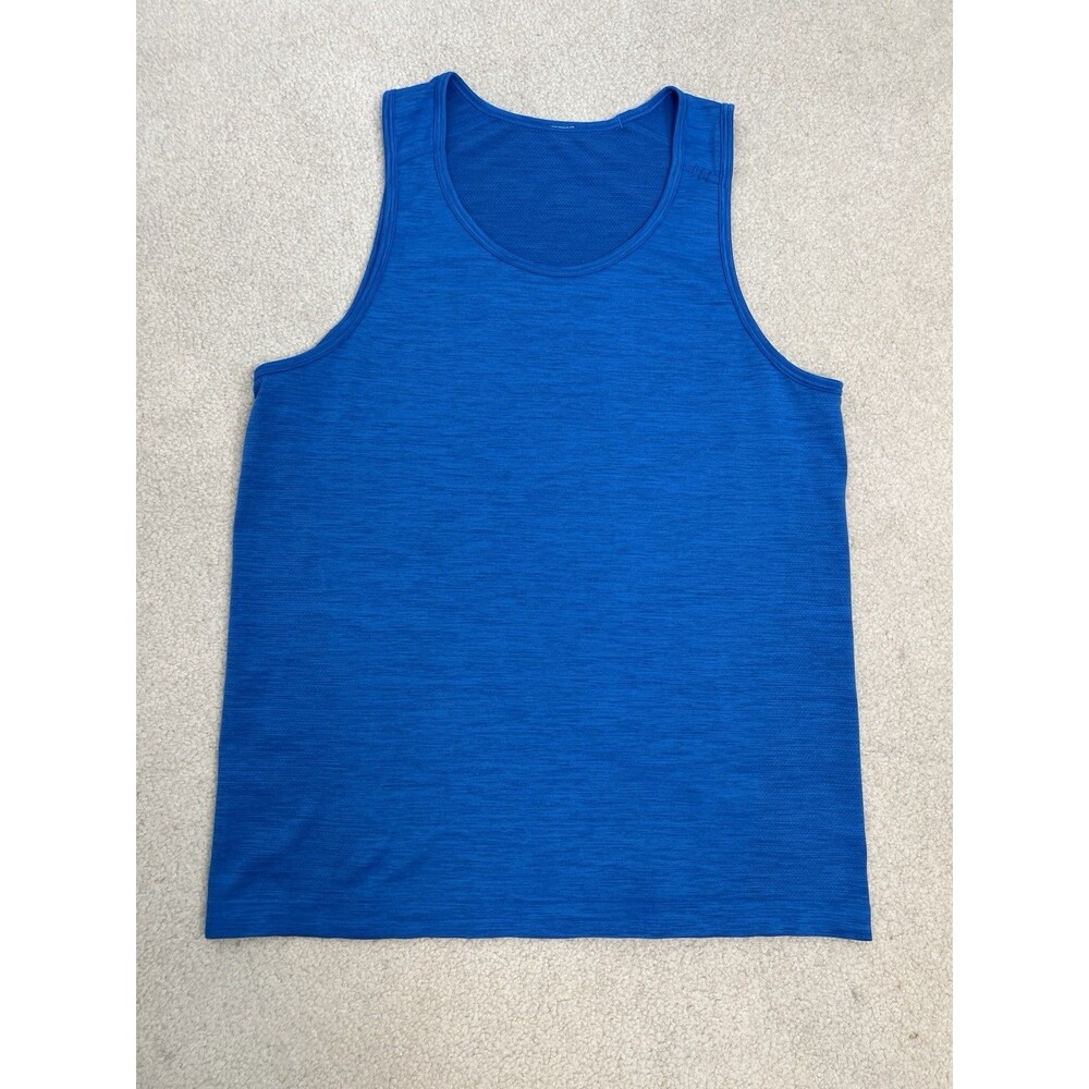 Lululemon Metal Vent Tech Tank 2.0 Mens Blue Heathered Training Top Size Medium